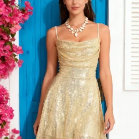 Women Shiny Sequins Dress Summer